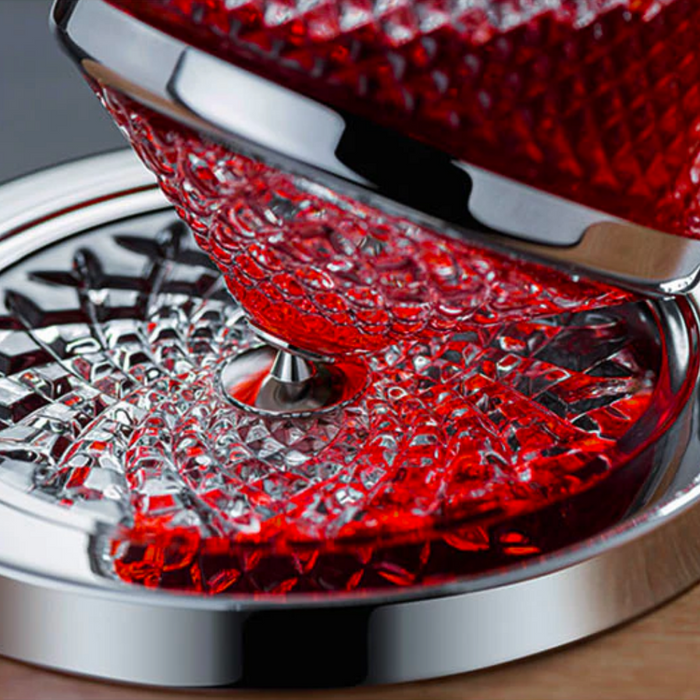 Crystal Beverage Decanter With 360° Rotating Tray