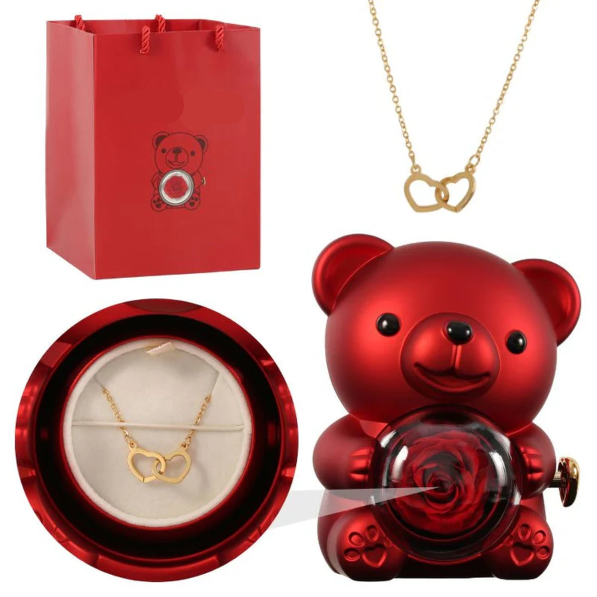 Teddy Themed Customized Jewelry Gift Set With Pendant