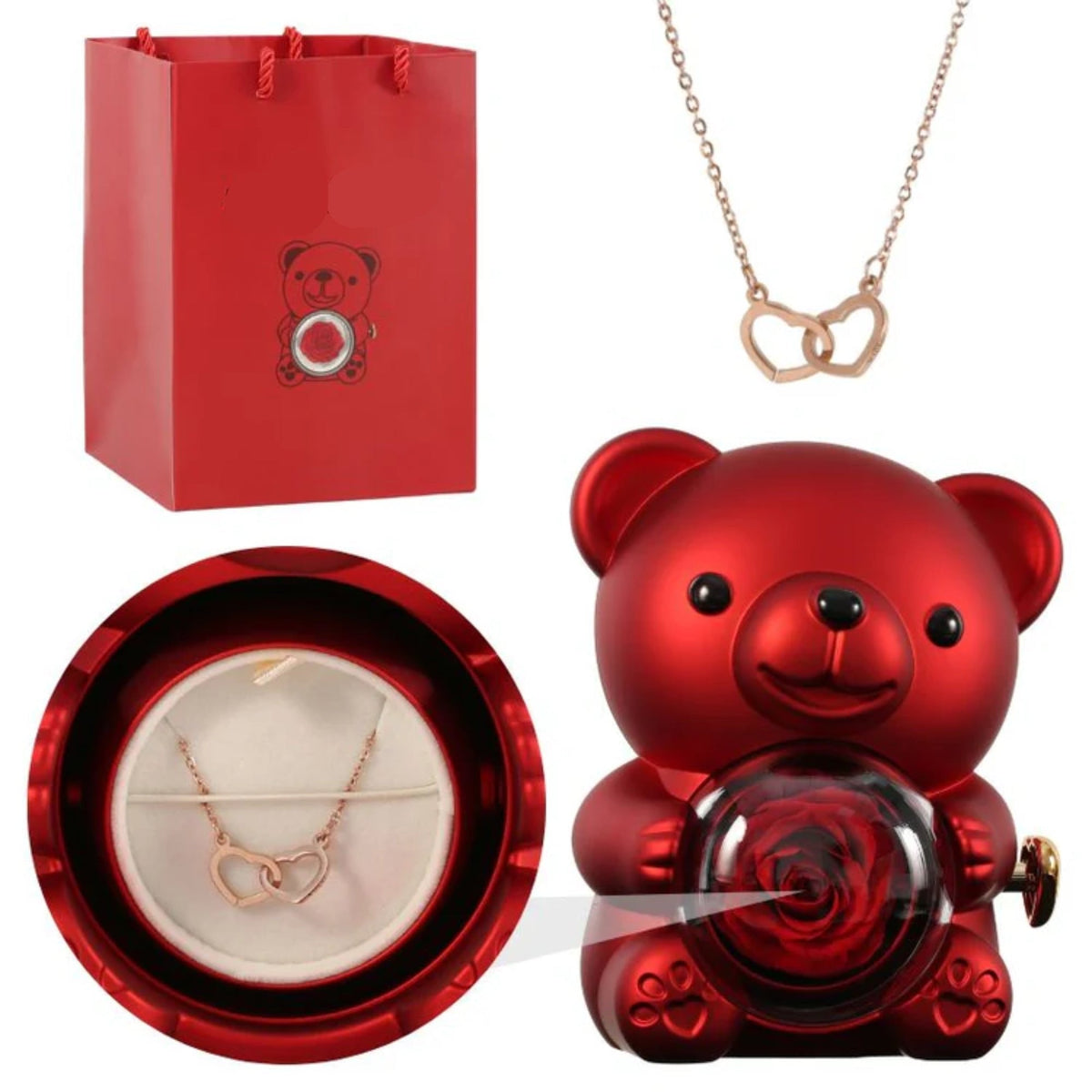 Teddy Themed Customized Jewelry Gift Set With Pendant