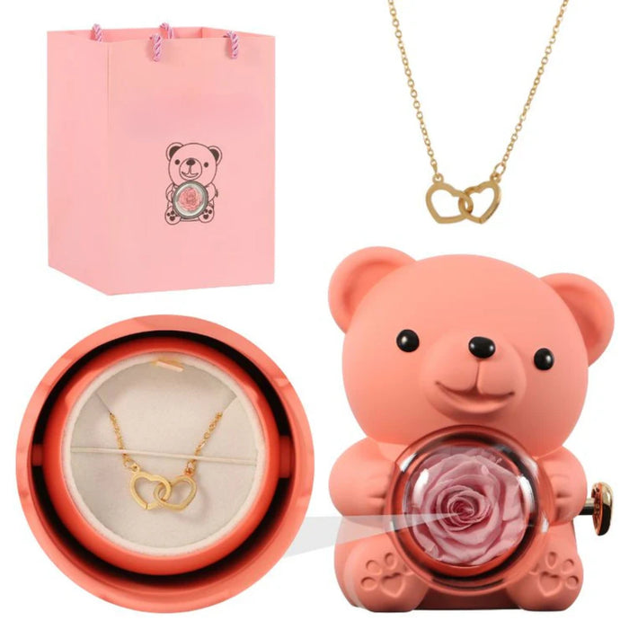 Teddy Themed Customized Jewelry Gift Set With Pendant