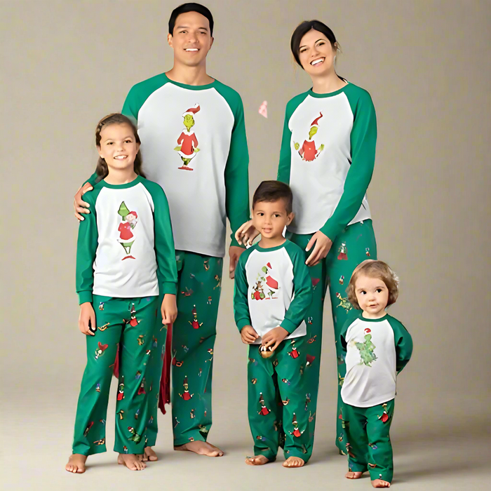 Grinch Print Matching Holiday Family Sets