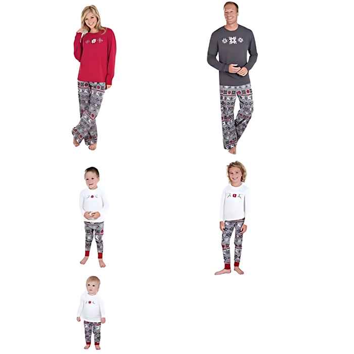 Festive Nordic Family Print Pajamas Sets