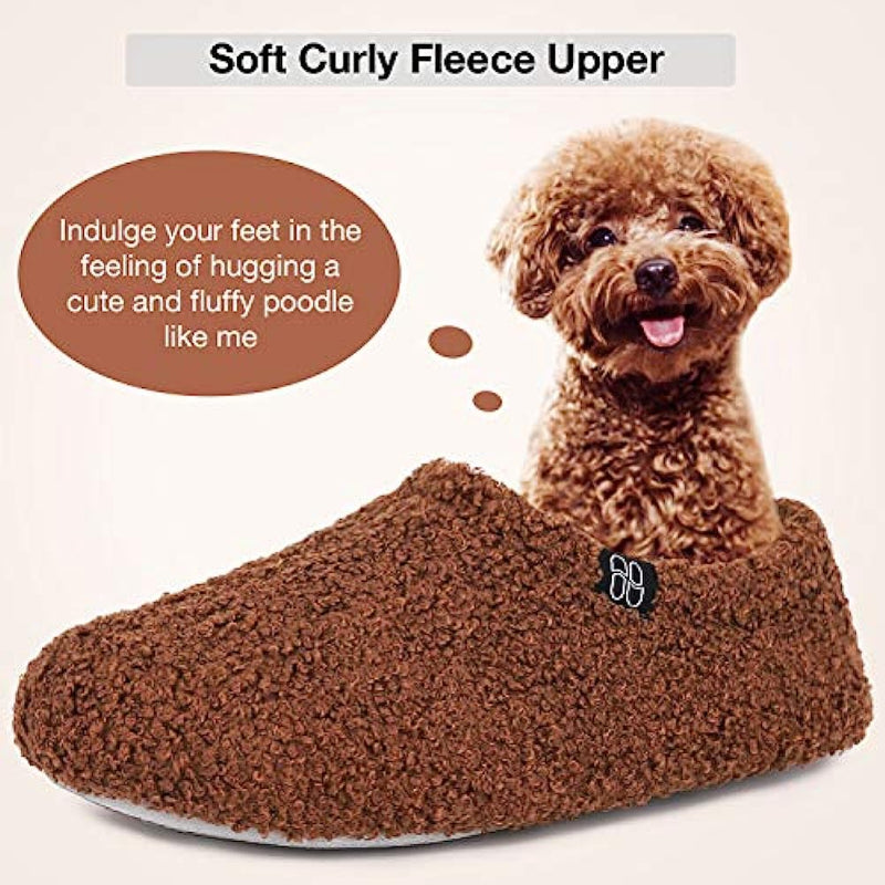 Fuzzy Curly Fur Memory Foam Loafer Slippers