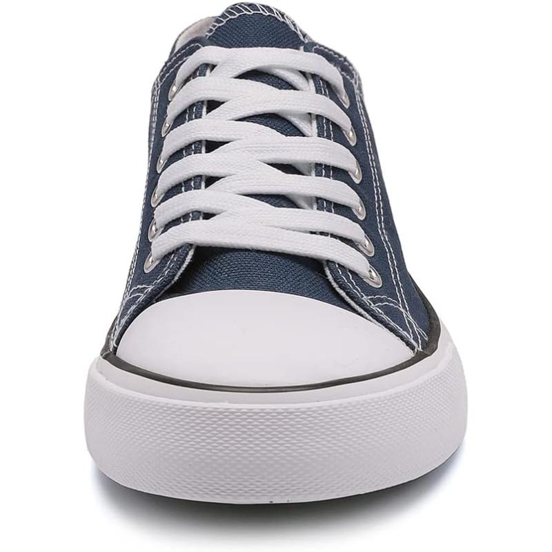 Solid Color Canvas Lace Up Sneakers