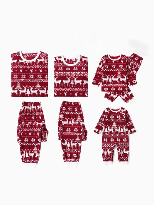 Holiday Reindeer Print Pajama Set