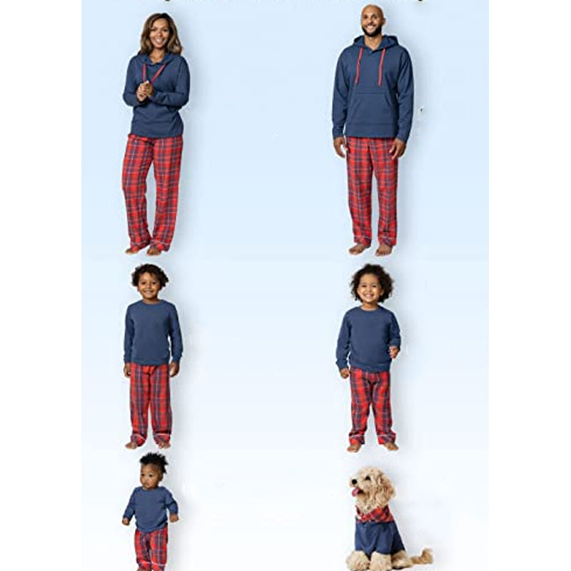 Red and Blue Plaid Patterned Family Pajama Sets