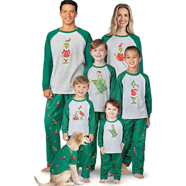 Grinch Print Matching Holiday Family Sets