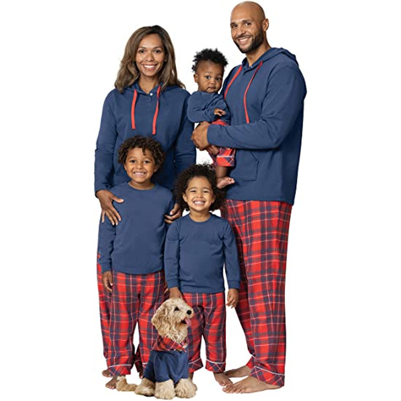 Red and Blue Plaid Patterned Family Pajama Sets