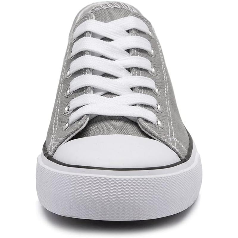 Solid Color Canvas Lace Up Sneakers