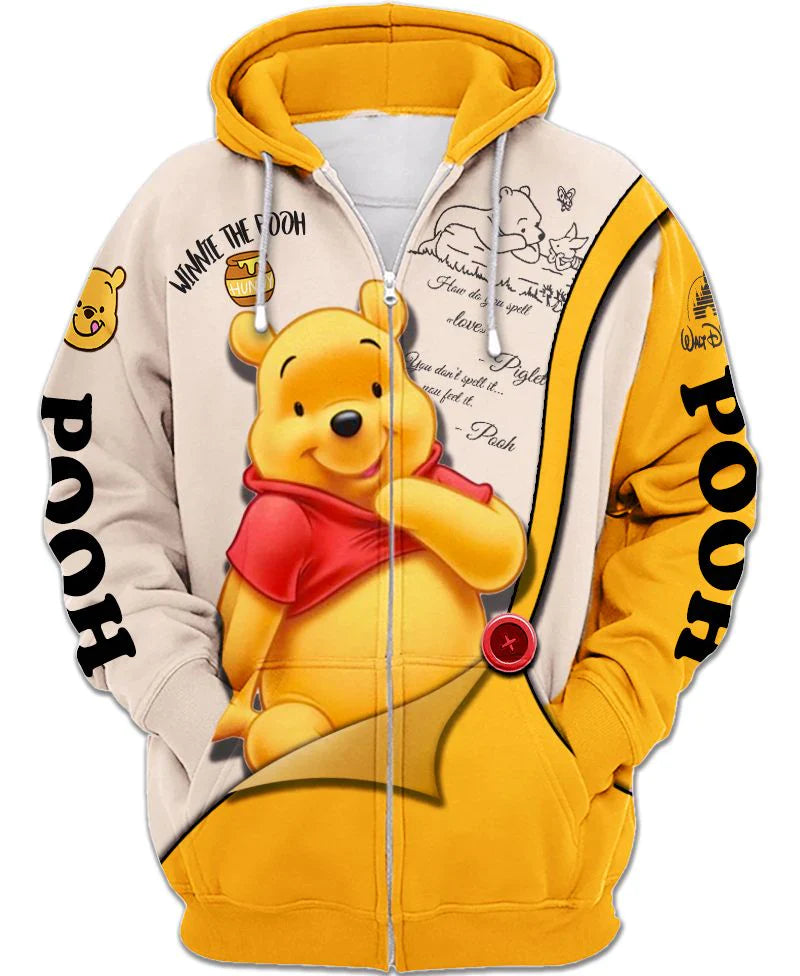 Charming Winnie the Pooh Zip Up Hoodie