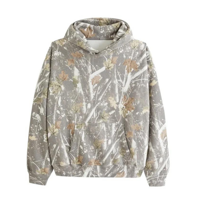 Camouflage Leaf Printed Hoodie