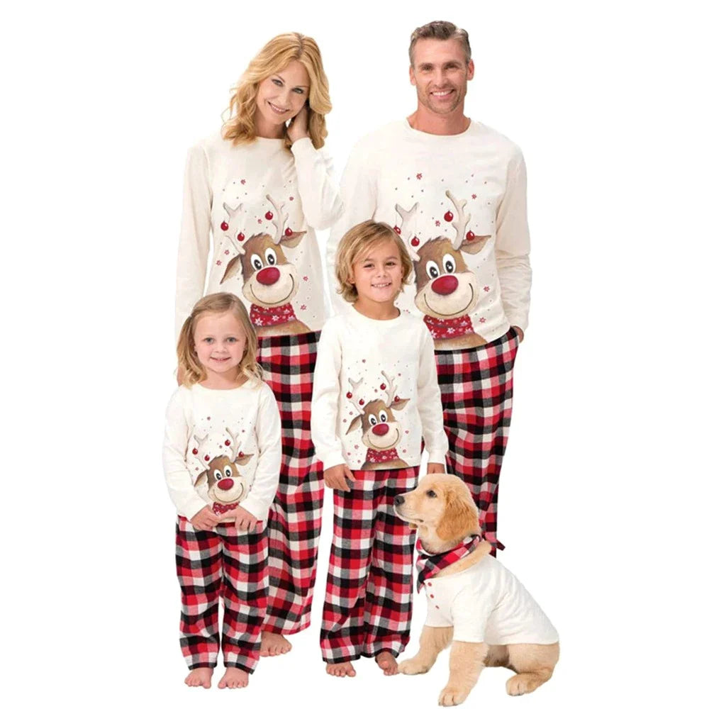 Matching Reindeer Pajamas for Family and Pets