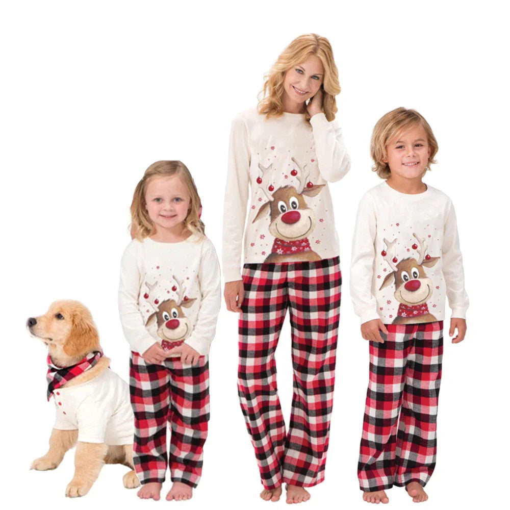 Matching Reindeer Pajamas for Family and Pets