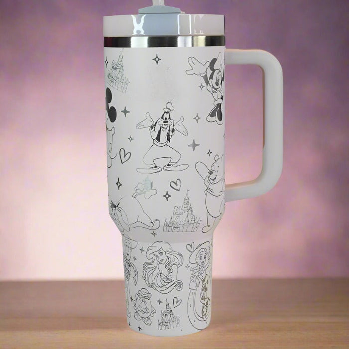 Enchanted Character Engraved 40 Oz Tumbler With Handle