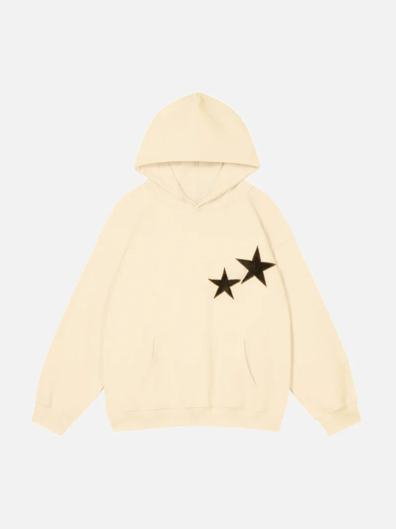 Double Star Print Comfy Hoodie