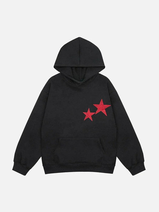 Double Star Print Comfy Hoodie