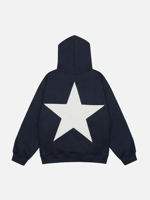 Double Star Print Comfy Hoodie