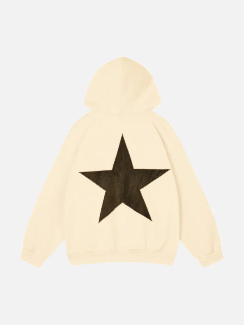 Double Star Print Comfy Hoodie