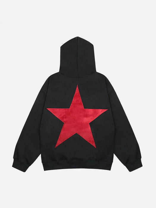 Double Star Print Comfy Hoodie