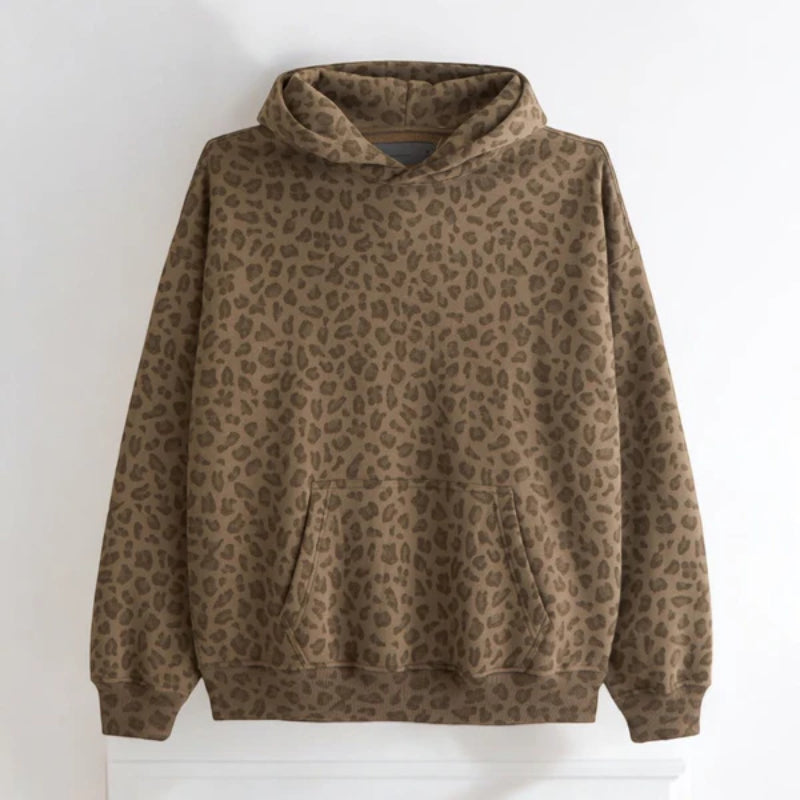 Cozy Leopard Printed Hoodie