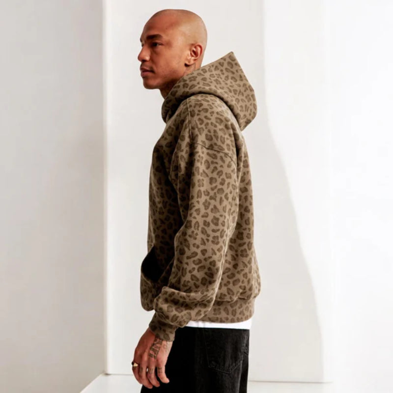 Cozy Leopard Printed Hoodie