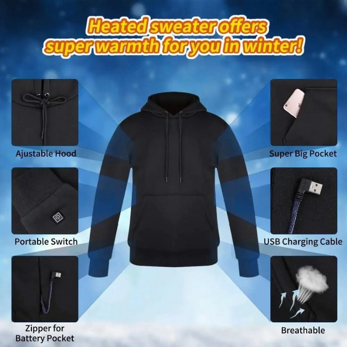 Heated Lightweight Hoodie For Outdoor Comfort