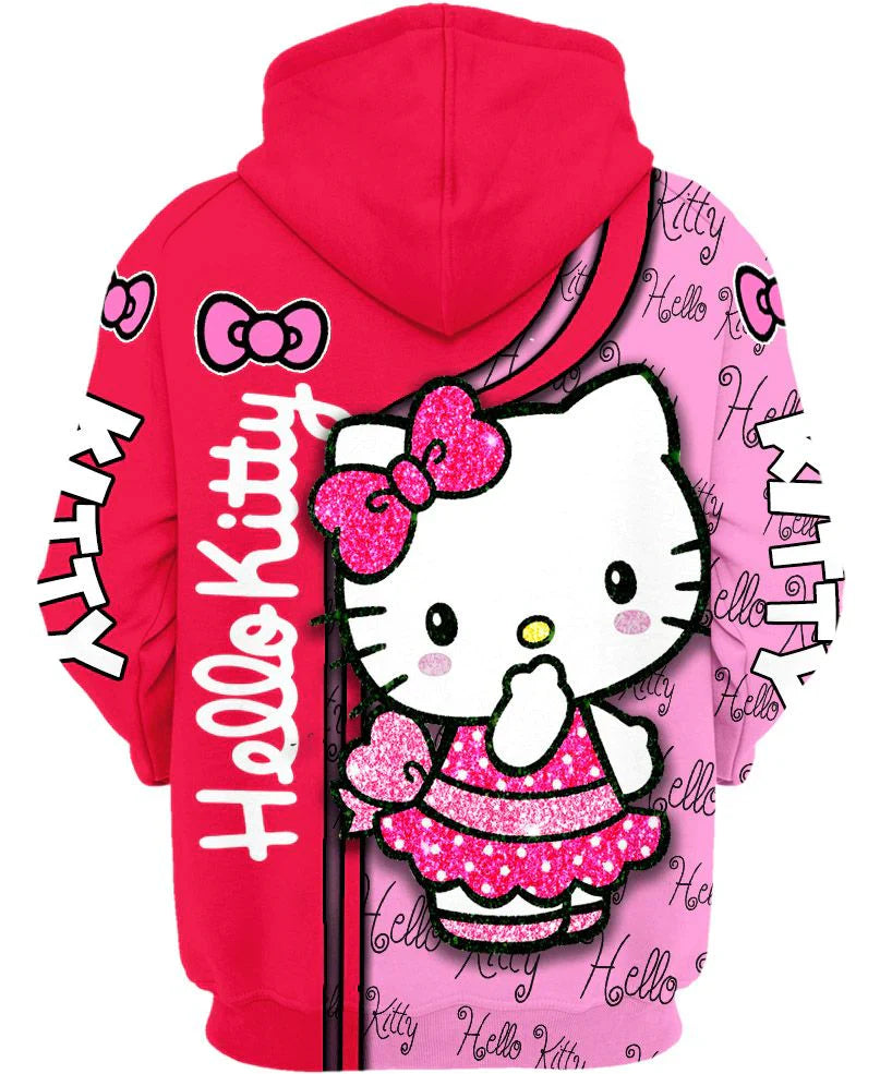 Hello Kitty Patterned Comfy Hoodie