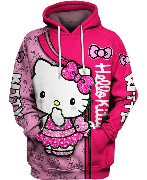 Hello Kitty Patterned Comfy Hoodie