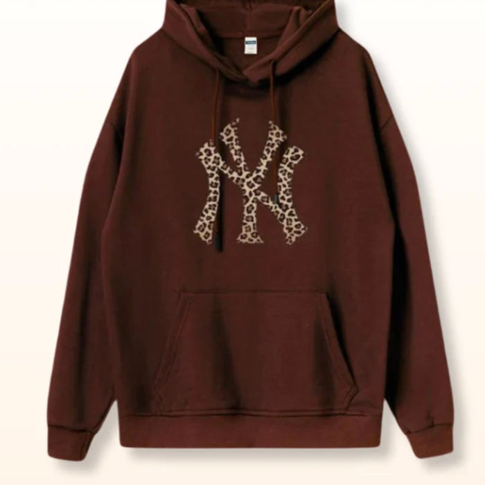 Versatile Leopard NYC Printed Hoodie