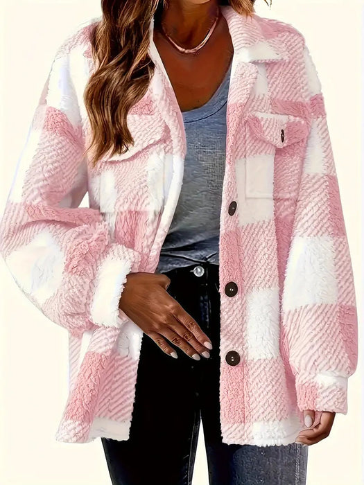 Versatile Plaid Pattern Long Sleeve Jacket