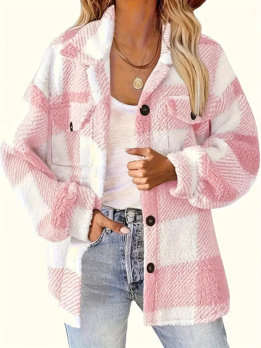 Versatile Plaid Pattern Long Sleeve Jacket