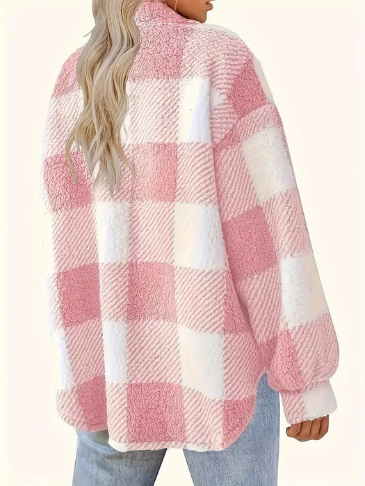 Versatile Plaid Pattern Long Sleeve Jacket