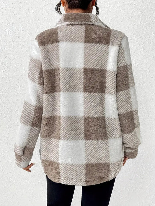 Versatile Plaid Pattern Long Sleeve Jacket