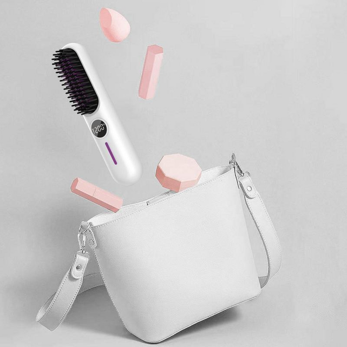 Portable Straightening Brush With LED Display