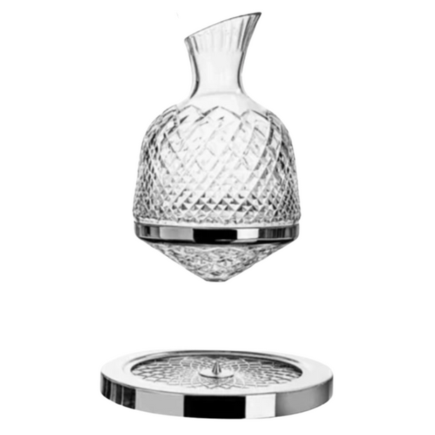 360° Rotating Crystal Wine Decanter with Tray