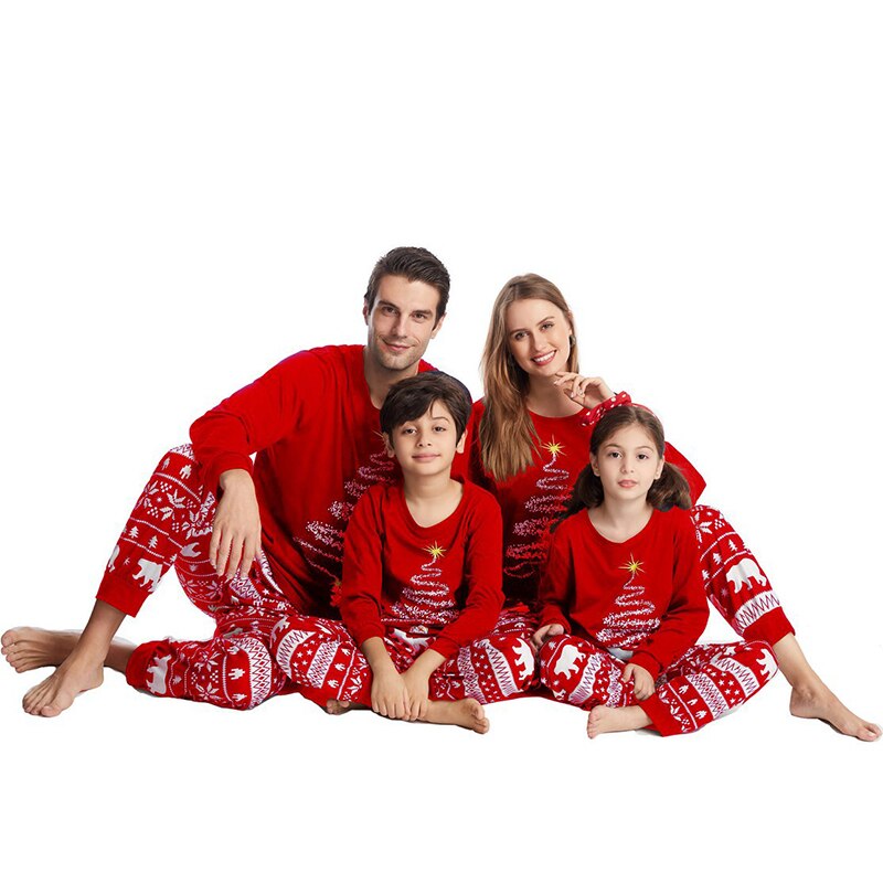 Family Christmas Pajama Set with Vibrant Lights