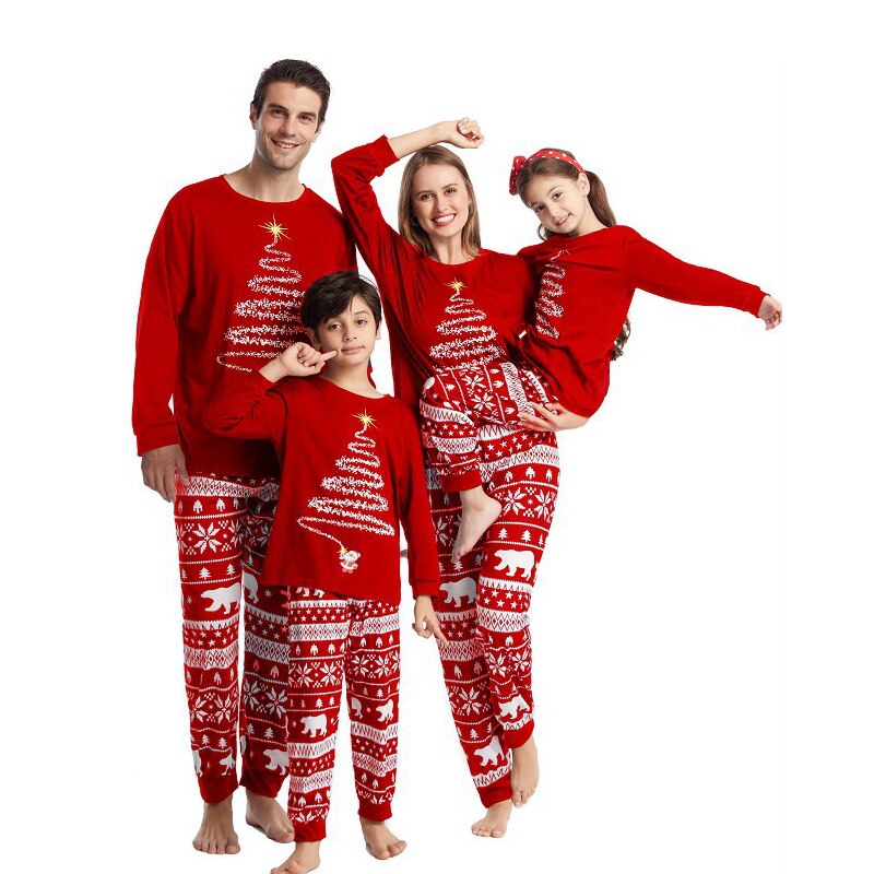 Family Christmas Pajama Set with Vibrant Lights