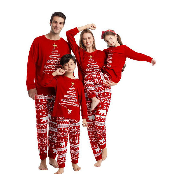 Family Christmas Pajama Set With Vibrant Lights