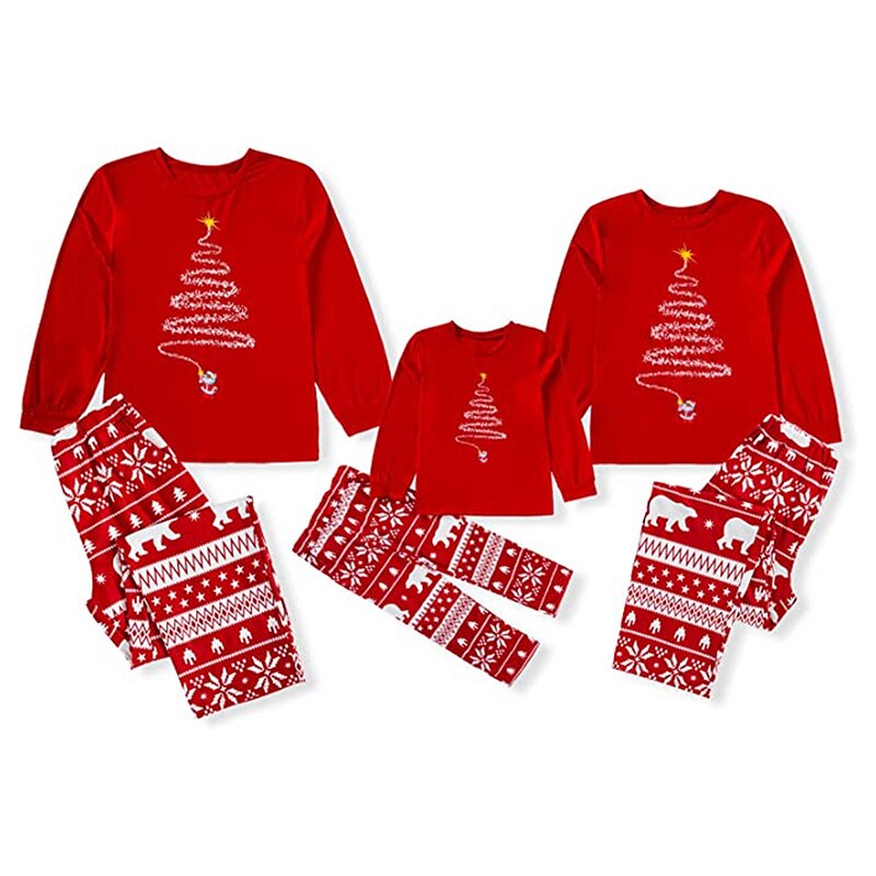 Family Christmas Pajama Set with Vibrant Lights