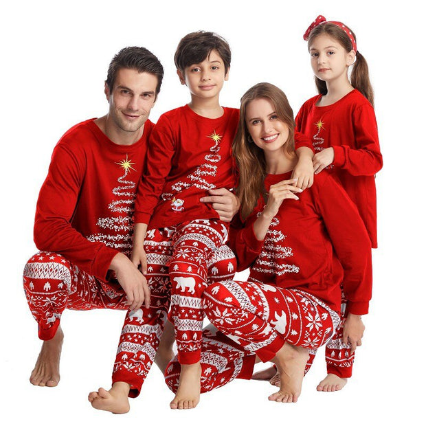 Family Christmas Pajama Set with Vibrant Lights