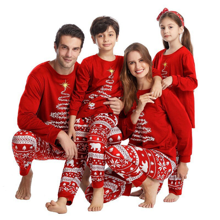 Family Christmas Pajama Set With Vibrant Lights