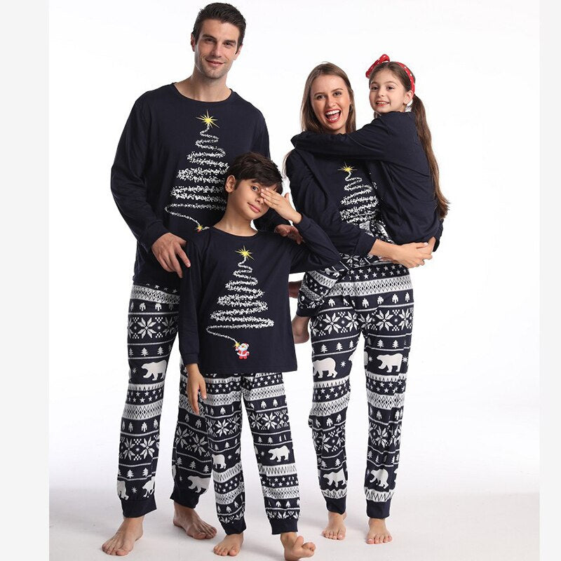 Family Christmas Pajama Set with Vibrant Lights