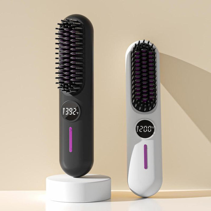 Portable Straightening Brush With LED Display