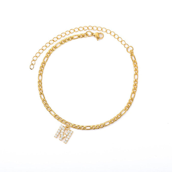 Initial Letter Anklets for Women