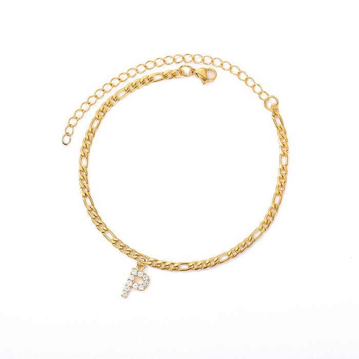 Initial Letter Anklets for Women