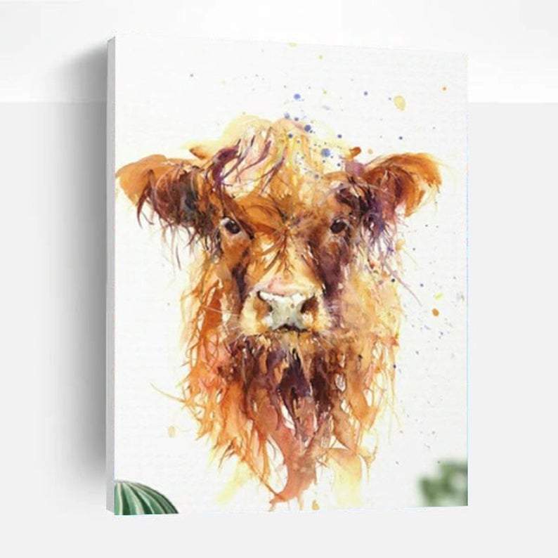 Paint By Numbers Kit - Highland Baby Cow