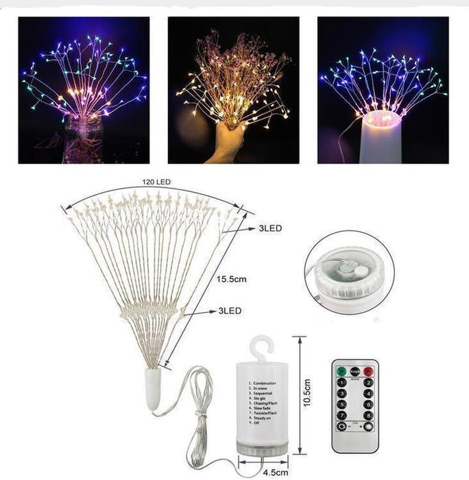 LED Starburst Lights with Remote, 8 Modes & Waterproof