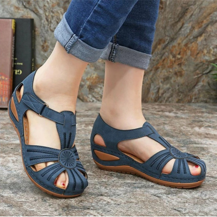 Women Floral Splicing Wedges