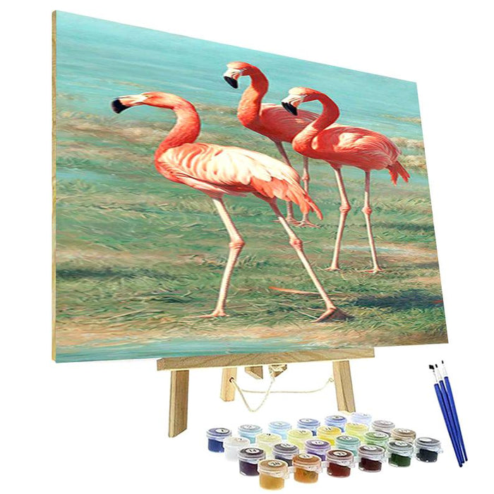 Paint By Numbers Kit - Flamingos