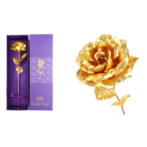 24K Gold Dipped Real Rose with Gift Box